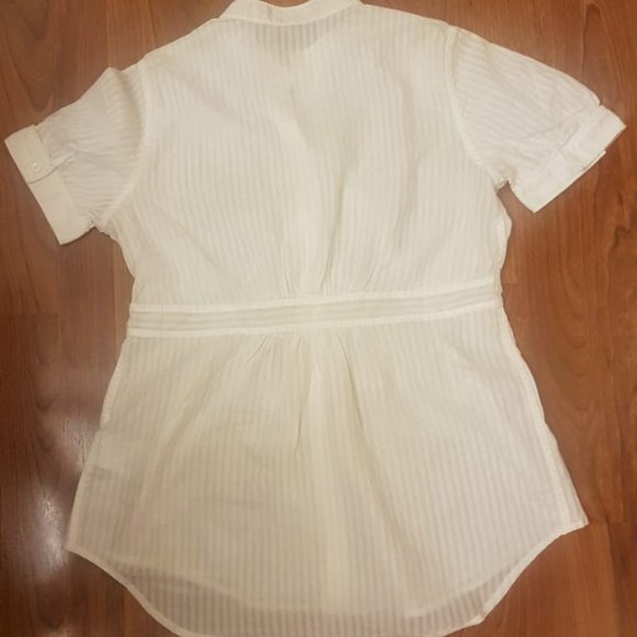 Club Monaco Women Button Down Short Sleeve Shirt - Picture 2 of 5